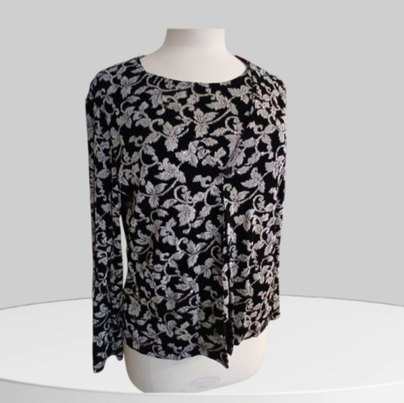 connected apparel Tops - Connected Silver & Black Top